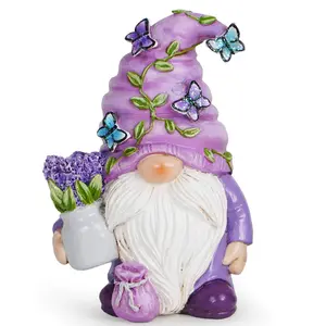 Dream Gnome - Purple Fragrance Wonderland Journey Spring Swedish Tomte Elf Dwarf Figurines Summer Gnome Indoor Home Decor Gift (Lavender Gnome 1)