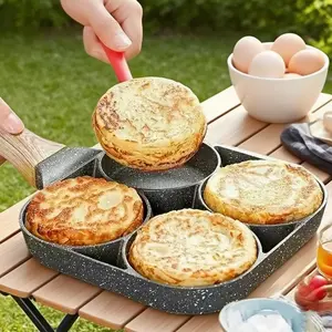 Non-Stick 3-In-1 Omelette Pan, Breakfast Egg Frying Pot, Flat Top Burger Grill, Home Use Steak Griddle, Outdoor Kitchen Tool