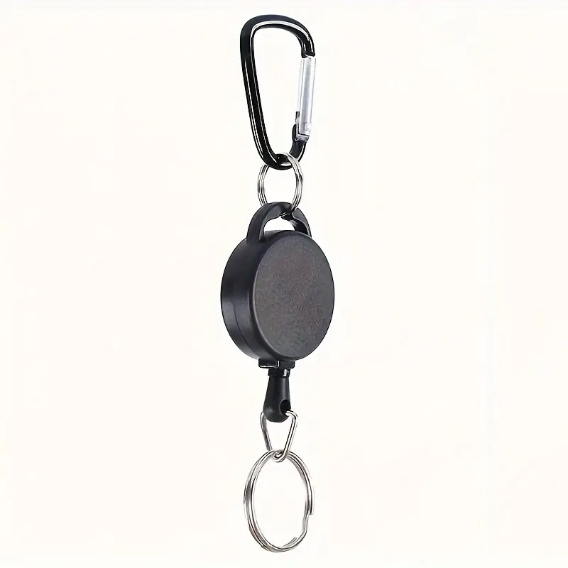Metal Anti-theft Easy-to-pull Elastic (1/2/3 Counts), Portable Anti-lost Buckle Rope, Sporty Retractable Key Ring, ID Card Holder Keychain, Multifunctional Keychain