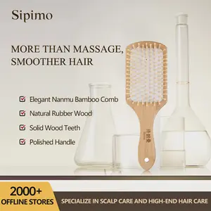 Keratin Oil Infused Wooden Hair Brush - Massage Paddle Brush for Beauty SPA, Big Size Detangler to Improve Hair Growth, White Wood Pins
