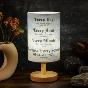 Bible Verse Table Lamp with Inspirational Thoughts and Christian Religious Baptism Gifts for Women Wife Mom Men Easter Gifts for Him Her