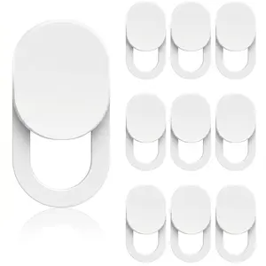 10Pcs Phone Camera Cover, Webcam Cover, Camera Privacy Covering Slide Phone Covering Computer Covers Slide, Webcam Covers for Laptop Protect Your Privacy Security Fits Most Laptop, Deskto White