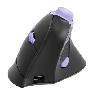 Seenda Ergonomic Mouse Rechargeable, USB+Dual Bluetooth, MOU-302 Vertical Wireless Mouse with Volume Knob, Quiet Clicks, Multi-Device Cordless Mice Compatible for Windows, PC Accessories , Laptop, Mac OS for Work