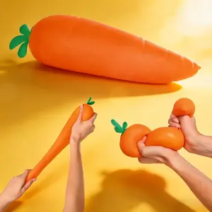 2Pcs Easter Basket Essentials Squishy Carrot Squeeze Toys – 5.5 Inch Easter Carrot Squeeze Toys Squishy Vegetable, Stress Relief Toy, Fidget Sensory Food Fun Novelty Toy Easter Basket Stuffers