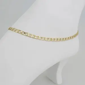 Anklets Tobilleras 3mmX27cm Gold Tone Chain Ankle Bracelet for Women Fashion Jewelry