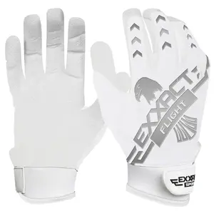 Flight Baseball Batting Gloves For Youth & Adult (White)