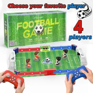 RC Soccer Table Game for Kids,1-4 Interactive Football Board Game,With Music and LED Lights,Exciting Multiplayer Matches,Easy-to-Assemble,Rechargeable Indoor Party Toy for The Whole Family,Birthday Gift for Boys & Girls Age 6+,Adults Gifts