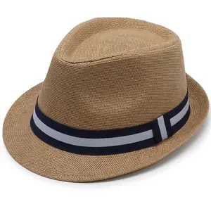 2-Pack Vintage Men'S Soft Fedora Hats, Spring Summer Fall Casual Beach Paper Straw Sun Protection Hats, Fashionable Woven Travel Essential Caps