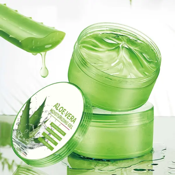 Organic Aloe Vera Gel for Face & Body 100% Pure Natural Aloe Vera Moisturizer Non-Sticky Hydrating Gel for Sunburn Relief Dry Skin Acne After Sun Care & Deep Moisturizing