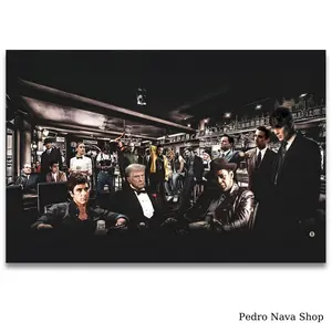 Pedro Nava Shop Iconic Trump Gangsters of All Time Movie Characters Wall Art - High-Quality Paper Art, Available in Various Sizes, Unframed Design