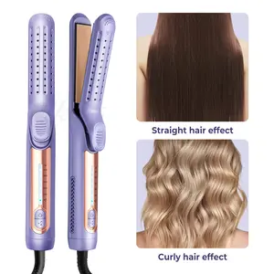 2-in-1 Curling Iron and Hair Straightener with 360° Cool Airflow for Lasting Curls, Ceramic Styler with 5 Temperature Settings for All Hair Types, Hair Styling