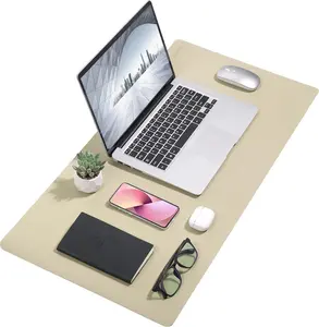 Leather Desk Mat  Pad Large Non-Slip Surface Office  Desk Accessories Supplies Decor for Keyboard Computer Laptop Writing Table Protector (Matcha Green)