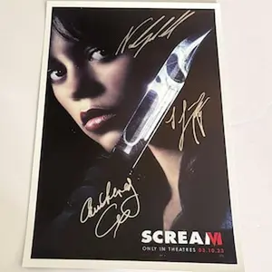 SCREAM VI, Signed Poster Unframed , Autographed by Jenna Ortega, Courteney Cox, and Neve Campbell with COA