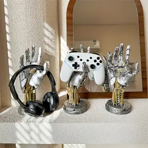 Cyberpunk 3D Printed Handle, Multifunctional Desktop Storage Box, Game Controller & Phone Holder, Sci-Fi Mechanical Style Decor