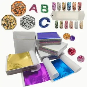 120 Sheets Metal Aluminum Foil Set, Gold Leaf Look, Easy Application for Epoxy Resin, Silicone, Art, DIY Crafts, Craft Supplies