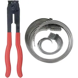 Universal Adjustable CV Joint Axle Boot Clamp Pliers with 20pcs Stainless Steel Drive Axle Shaft Joint Crimp Clamps Fit for Most Cars