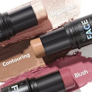 Natural Face Multi-Function Cream Contour Stick Non-Greasy Waterproof Bronzer Pen Easy to Blend for Natural Sculpted Makeup Buildable Matte Finish for All-Day Wear Firming Contouring