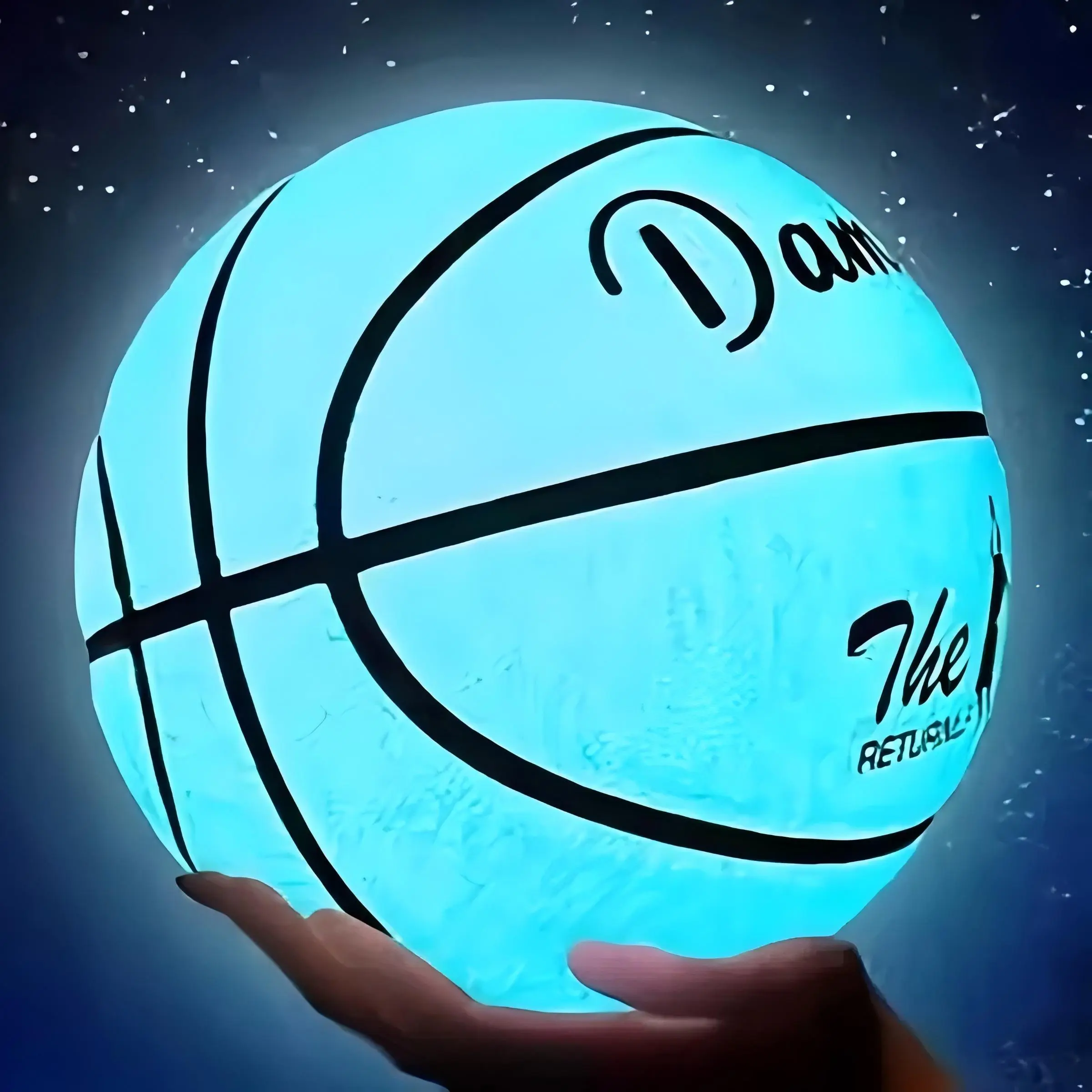 1 No. 7 basketball, luminous basketball, made of PU material, wear-resistant, suitable for adult and student competitions and training, professional quality, cool birthday gifts, Christmas gifts, Halloween gifts