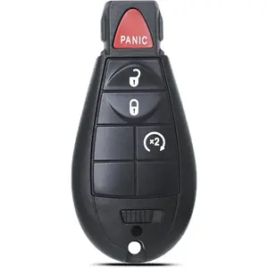 Key Fob Shell Case Replacement Fit for Dodge Ram 1500 Challenger Charger Durango Grand Caravan Journey Chrysler 300 Keyless Entry Remote Control 4 Button Pad Cover M3N5WY783X GQ4-53T