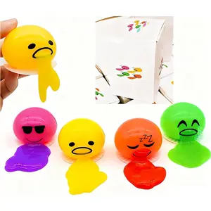 Vomiting Egg Slime Toy - Funny Prank Squeeze Stress Ball Puking Yolk, Novelty Fidget Relief Toy Gag Gift for Kids Adults, Christmas Stocking Stuffers & Birthday Parties