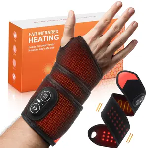 Wrist Hand Massager, 660&850nm Red Light Vibration Heating Wrap, Ankle Palm Heating Pad  Multi-Functional Heating Relax Bandage, Adjustable Relaxing