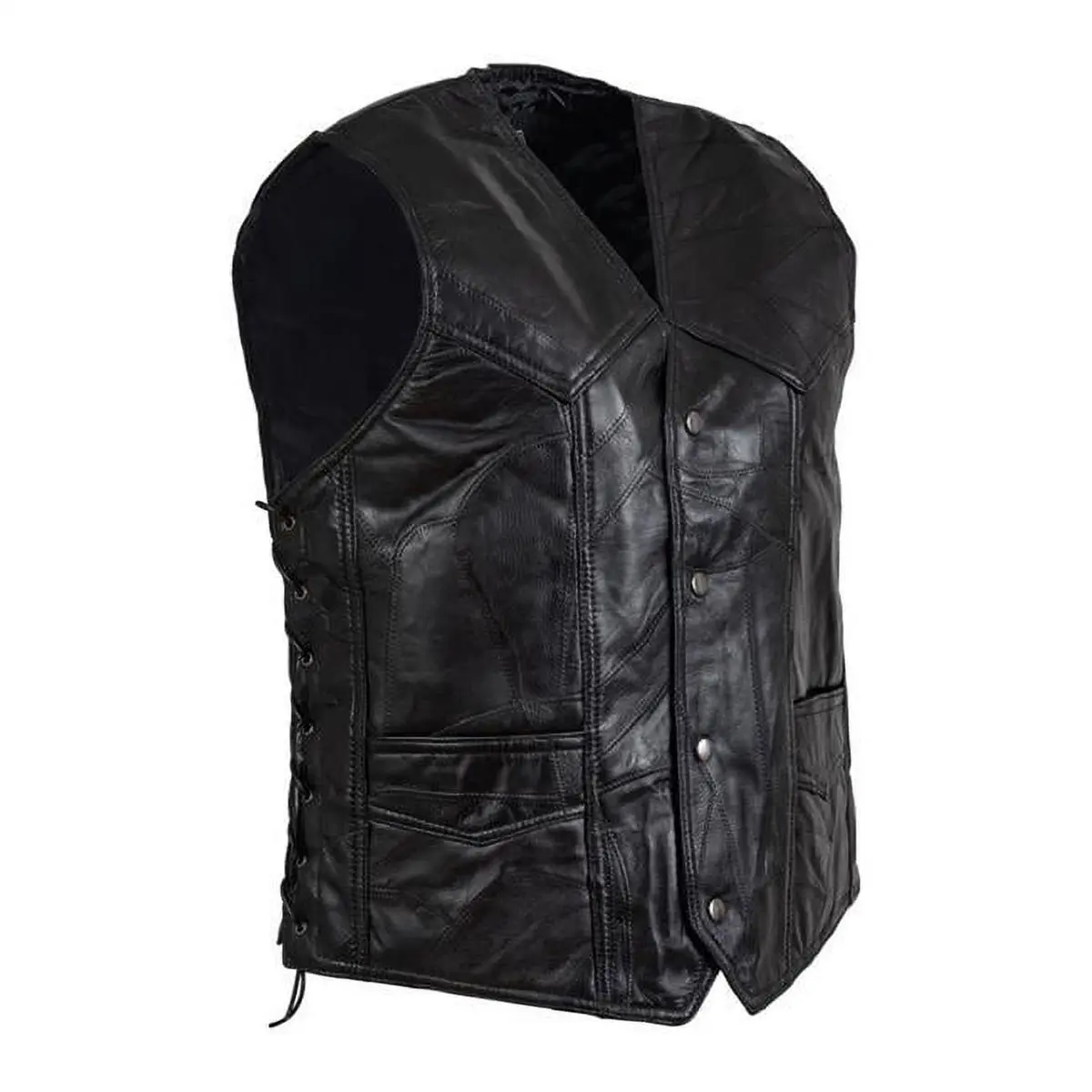 212 MAIN Men's Original Traditional Buffalo Leather Sleeveless Gilet - Medium, Menswear Vest