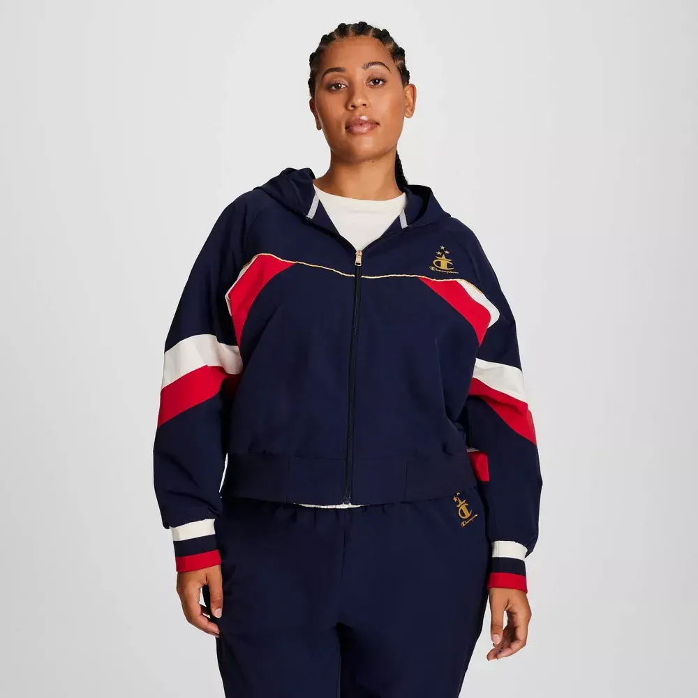 Champion Women's Gold Medal Full Zip Nylon Hoodie, Zipper, Spandex, Style
