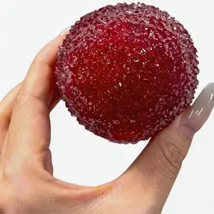 1pc Lychee Shape Stress Relief Toy, Decompression Squeeze, Soft Sensory Fidget Toy for Kids and Adults, Cute Elastic Collectible, Perfect Gift for Holidays, Squishies
