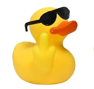 wonuu Rubber Duck 5cm Car Mid-Finger Duck Ornament Dashboard Decorations Bathroom Duck Rubber Ducky Funny
