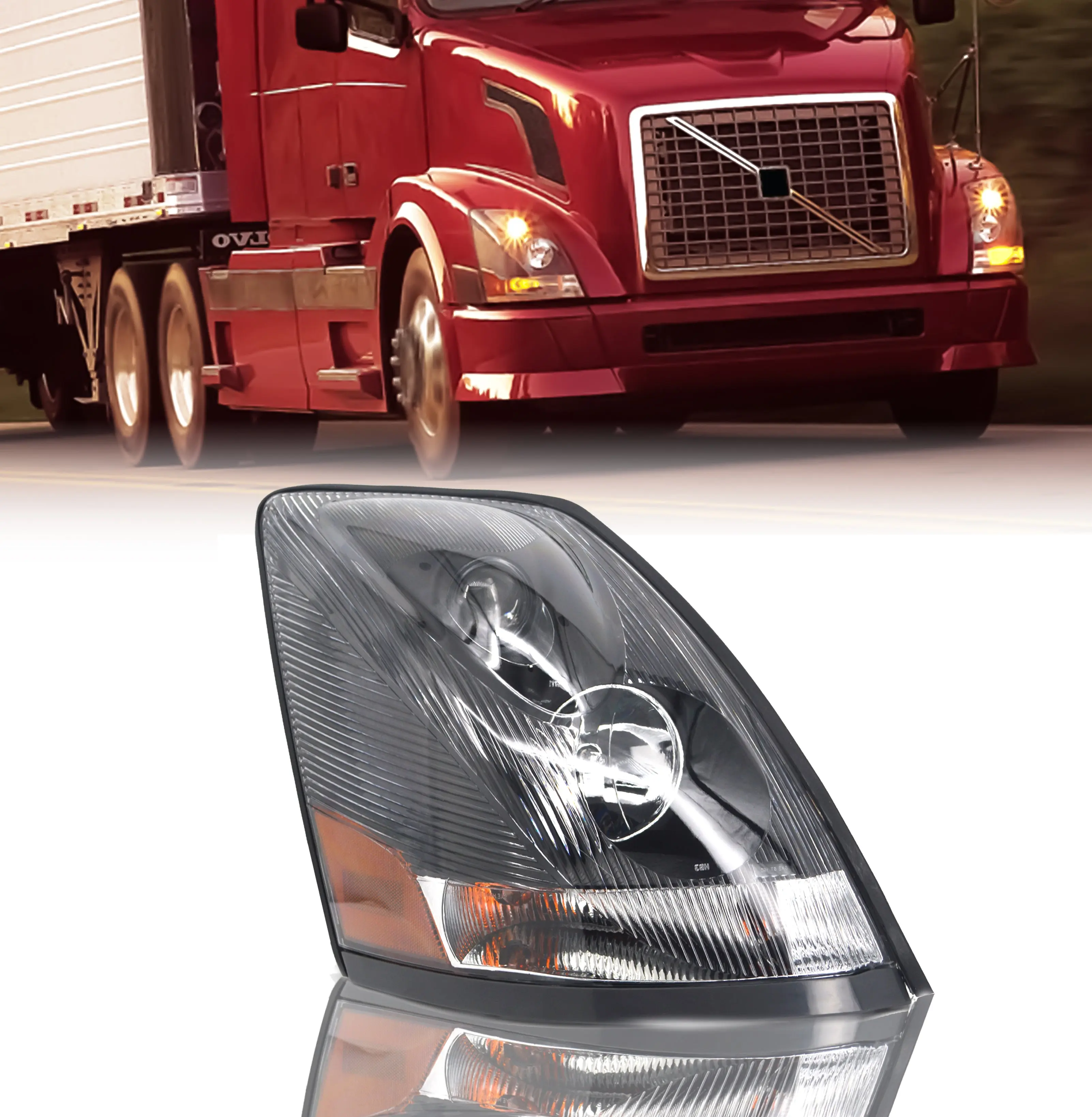 Torque Headlight Passenger Right Side Replacement for 2004-2018 Volvo VNL 670 780 semi Trucks VN VNM 200 300 430 630 730 2005 2006 2007 2008 2009 2010 2011 2012 2013 2014 2015 2016 2017 (TR001)