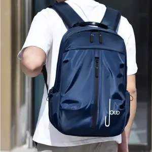 Joud Navy Blue Backpack with USB Cable and Adjustable Straps for Daily Use - Multiple Pockets & Comfortable Fit