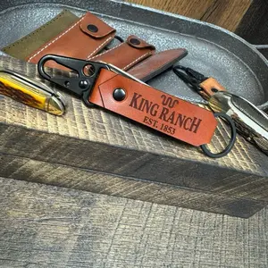 King Ranch, King Ranch Keychain, Snap Hook, Ford Keychain, Leather Keychain, F250, F350, f150, Bronco, powerstroke, FX4, Super Duty, Explorer, Ranger, gift his her, dad, Key Fob, Key Organizer, Key Holder, Keychain, EDC