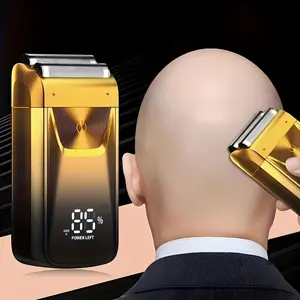 Professional USB Rechargeable Electric Razor - 2-in-1 Bald Hair Trimmer - Gentle Beard Hair Trimmer - Electric Razor Band Barber Clippers - Aluminum Foil Head - Festivals & Christmas Gifts