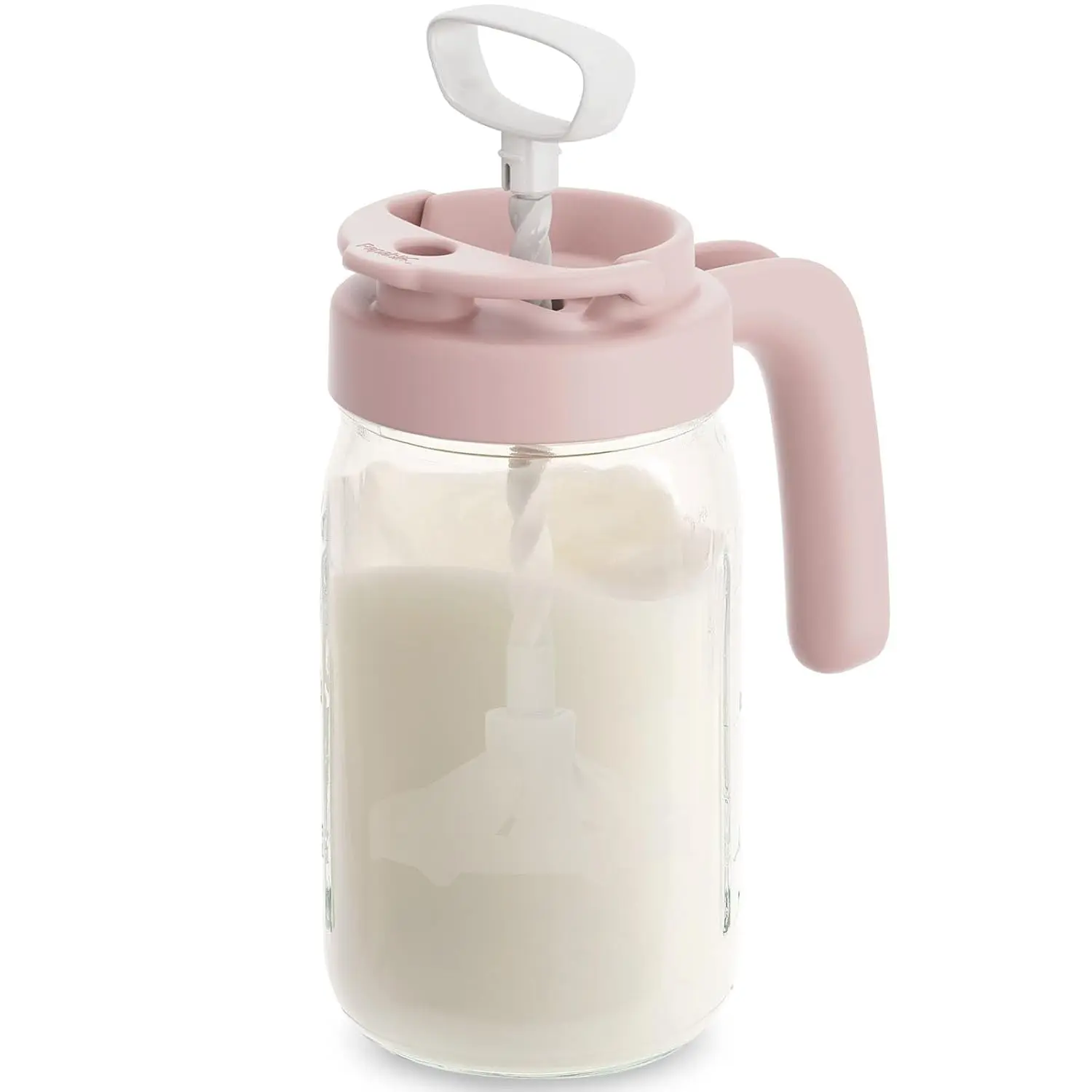Papablic Glass Breast Milk & Formula Mixing Pitcher, 24oz BPA-Free Pitcher for Pitcher Method, Clump-Free Mixing, Easy to Clean, Secure Easy-Pour Lid, Heat & Cold Resistant Glass, Breastmilk Storage Bottle Breastmilk Essentials for moms, Mason Jar