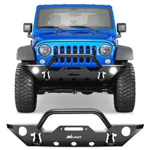 Nilight 2007 2008 2009 2010 2011 2012 2013 2014 2015 2016 2017 2018 Jeep Wrangler JK/JKU Front Bumper Rock Crawler Fog Lights Hole Winch Plate