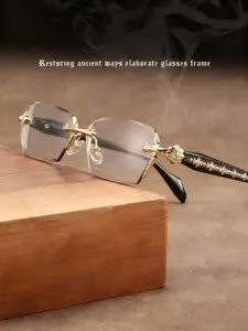 Unisex Frameless Glasses Fashion Trendy Eyewear for Men and Women, Stylish No-Frame Sunglasses, Modern Optical Accessories, Rimless Shades