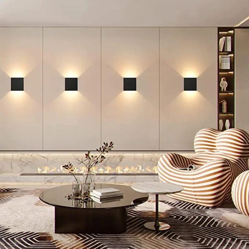 LED Wall Mounted Light, Modern Geometric Design Wall Sconce, Up & Down Lighting Wall Mounted Light, Interior Decorative Light For Home Living Room Bed