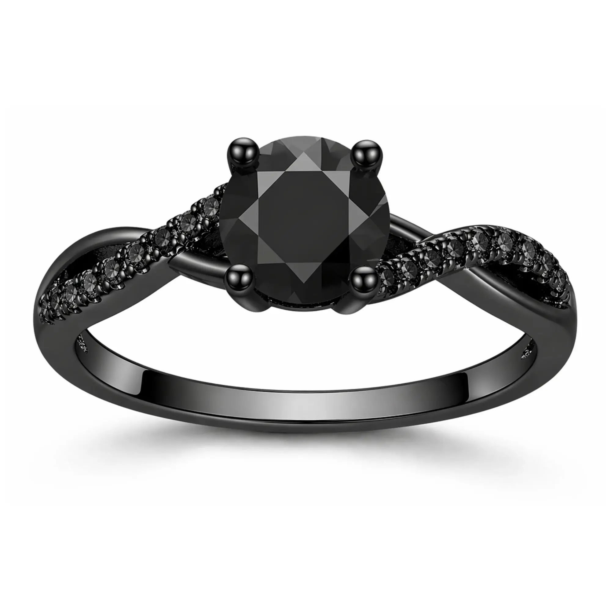 Ginger Lyne Queena Engagement Ring for Women Sterling Silver Twist Setting Statement Ring Band Rings Ring Jewelry Exquisite Trendy Ring Fashion Ring Promise Rings