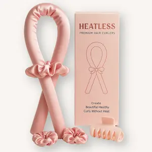 Heatless Curls Premium Heatless Curlers - Includes Curling Rod Scrunchies & Clip - Soft Satin Material - Damage-Free Overnight Styling - Salon-Quality Results - Eco-Friendly & Easy to Use