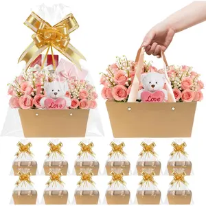 12 Pack Baskets for Gifts Empty Bulk  Empty  Basket Kit,  Bags With Handles DIY Kit for Packages Wrapping Wedding Party ()