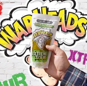 Van Holten's Jumbo Pickles Sour Warheads Extreme Sour Tangy Snacks with Bold Crunch & Intense Sourness Perfect for On-The-Go Snacking