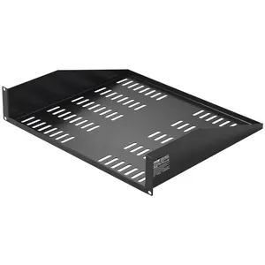 VEVOR 2U Server Rack Shelf, 16"/406mm Depth, 50lbs Max Load Capacity Vented Cantilever or Wall Mount Rack Mount Shelf with Tray, Good Air Circulation for 19"/482.6mm Network Cabinet or Equipment Rack