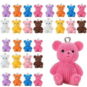 Cute Colorful Bear Keychain Charms, 10/20/30 Pieces Set, 8 Colors Mixed, Perfect for Birthday Party, Wedding, Valentine's Day, Carnival Gifts