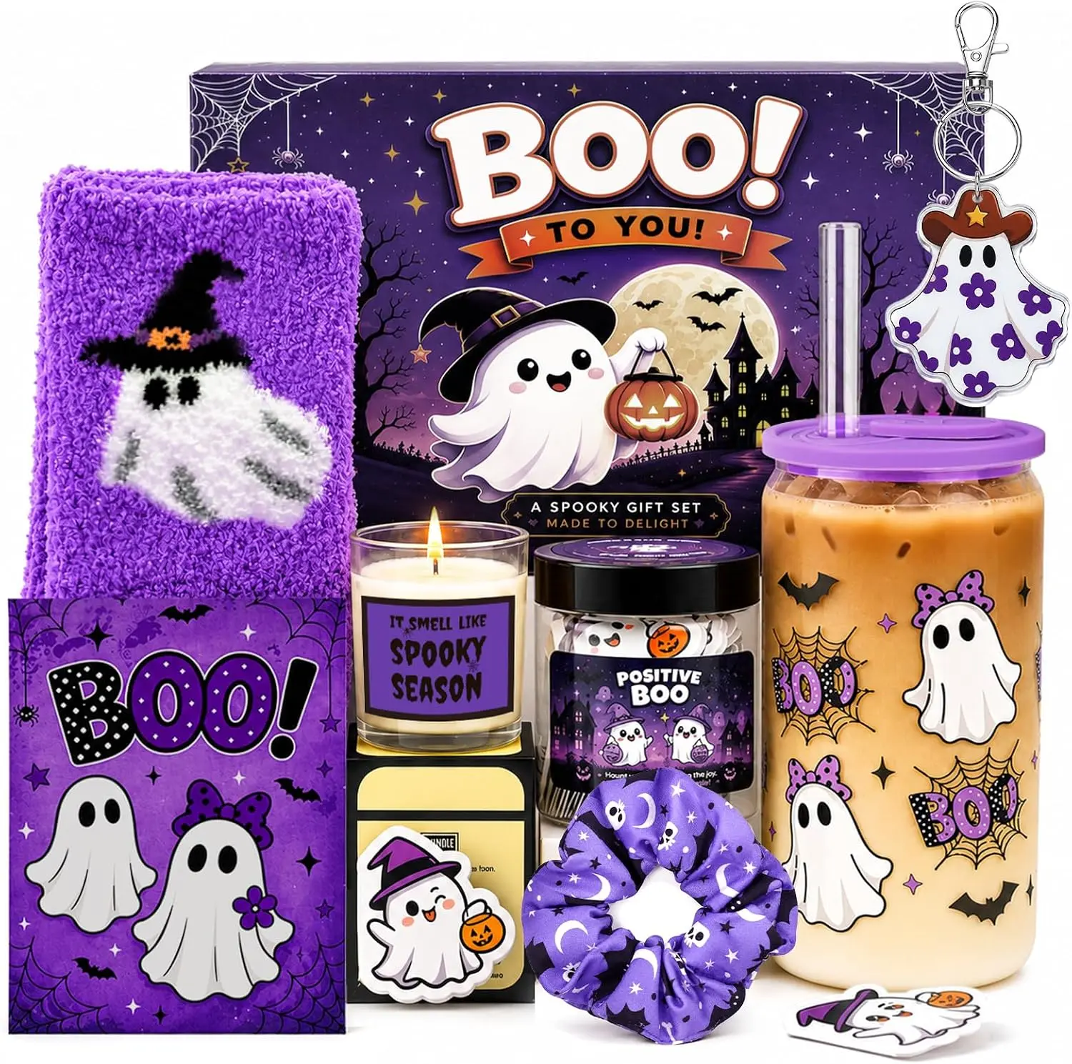 Halloweem Fall Gift Boo Basket Stuffers for Women Teens Girls, Halloween Gifts Basket | Spooky Basket Stuffers Ideas