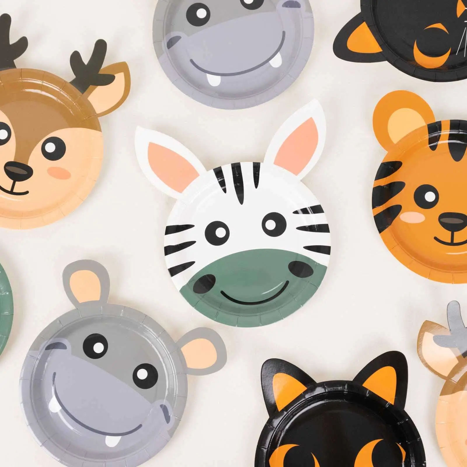 Disposable Dinnerware Set - 25 Pack 7" Round Paper Plates, Assorted Animal Print, Wedding Party Plates for Appetizers, Desserts & Themed Events