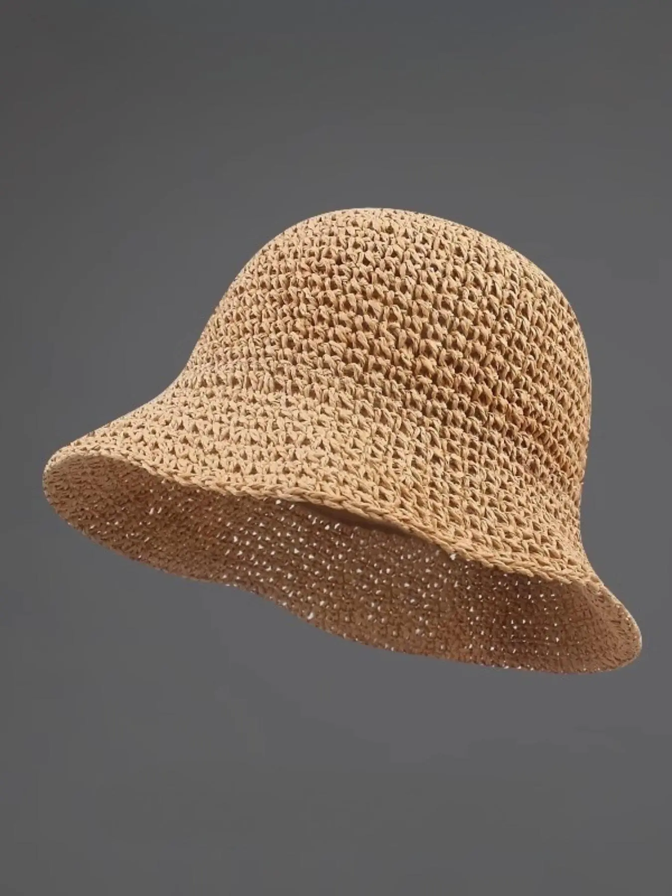 Women's Solid Color Straw Beach Hat, Casual Outdoor Sun Protection Cap for Women & Girls, Fashion Accessories for Daily Wear, Breathable Head Cover