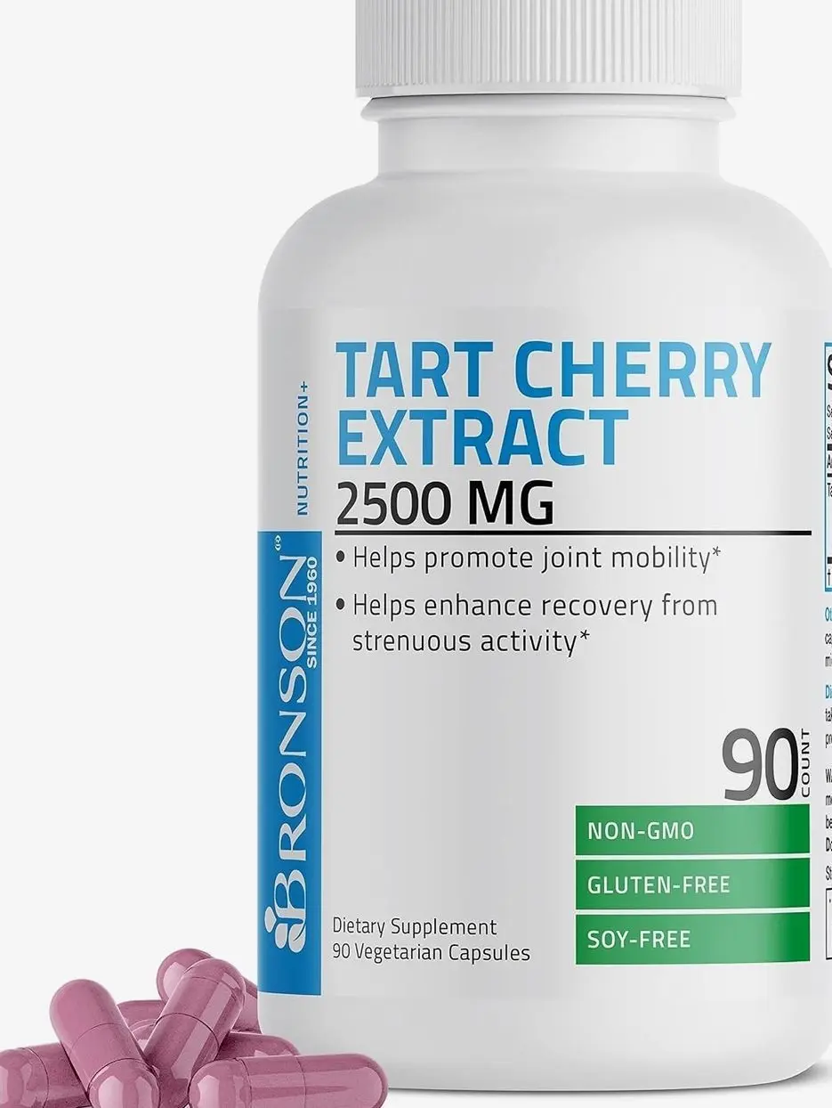 Bronson Tart Cherry Extract 2500 mg Premium Non-GMO Formula Packed with Antioxidants and Flavonoids, 90 Vegetarian Capsules