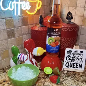 Syruvia Sugar Free Kiwi Strawberry Flavored Syrup for Drinks, Cocktails, Lemonades, Iced Teas and Desserts – 25.4 fl oz