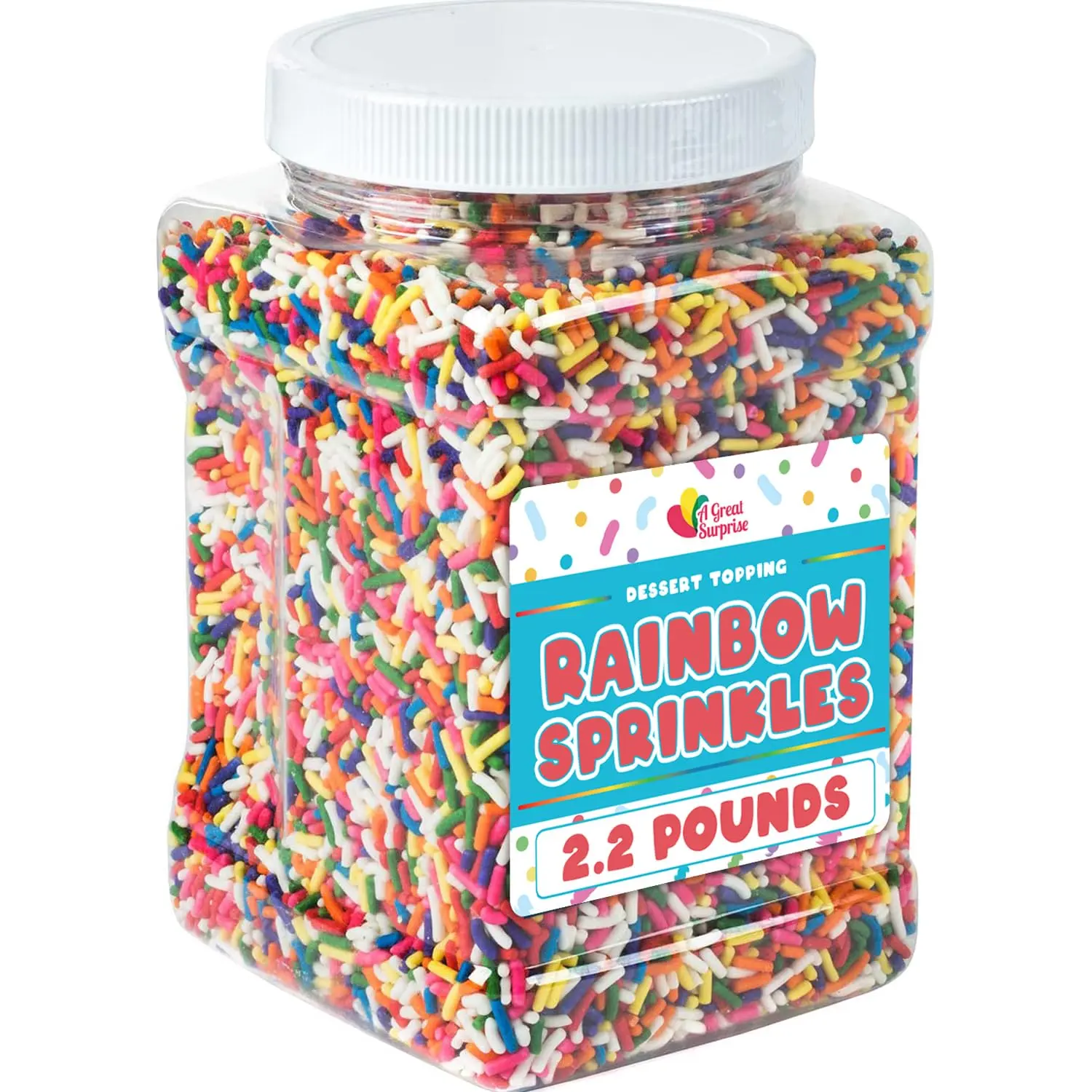 Bulk Rainbow Sprinkles 2.2 lb Jimmies for Cookies Cake Ice Cream Baking Mix