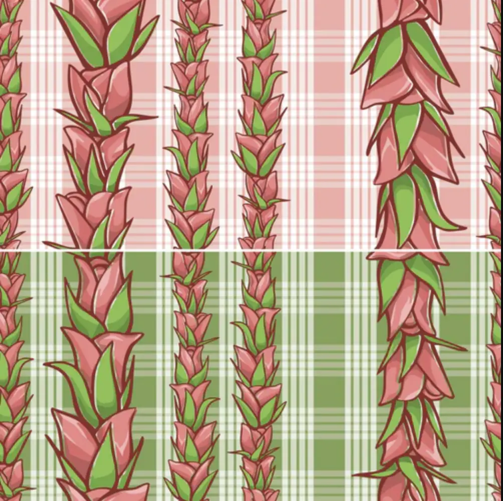 Lokelani Rose Lei Palaka (2 PACK) Seamless Surface Pattern